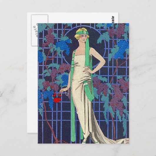 夜はジョージBarbierによって上がりました ポストカード (正面/裏面)