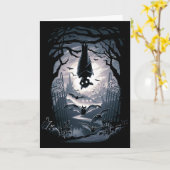 夜はタペストリーを迎える カード (黄色い花)