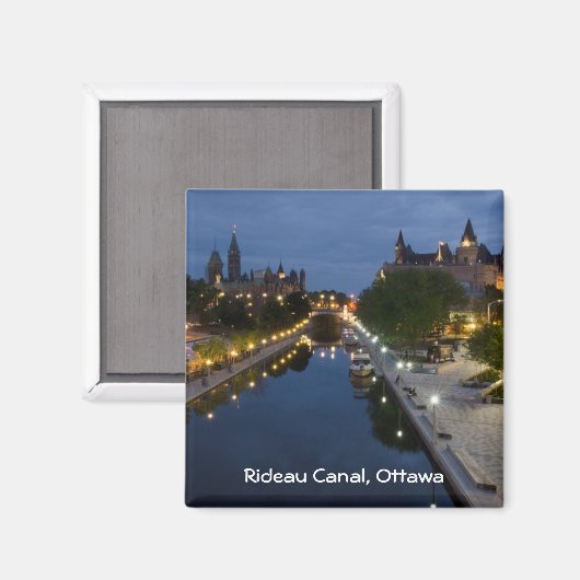 夜はリデオ運河とサセックス・ドライブ。 マグネット (正面/裏面)