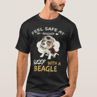 夜は安心して眠る ビーグルと一緒に眠る 16 Tシャツ