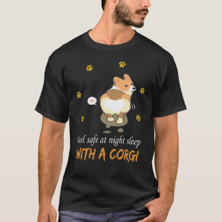 夜は安心 コーギーと一緒に眠ろう 18 Tシャツ