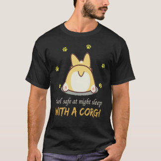 夜は安心 コーギーを添えて眠ろう 16 Tシャツ