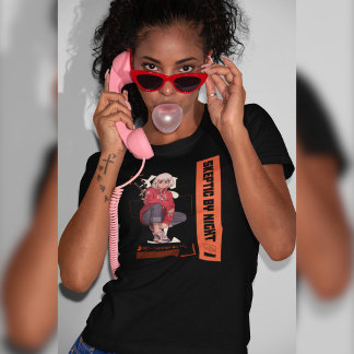 夜は懐疑的、日中はファクトチェッカー アニメ Tシャツ