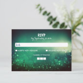 夜は素朴な結婚RSVPカードをつけます 出欠カード (スタンド正面)