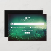 夜は素朴な結婚RSVPカードをつけます 出欠カード (正面/裏面)