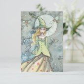 夜は若いウィッチ・ハロウィーンのはがき カード (スタンド正面)