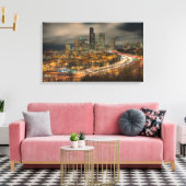 夜は車から光が漏れる キャンバスプリント (インサイチュ (リビング))