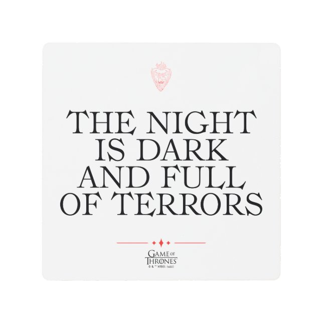 夜は闇で恐怖に満ちている メタルプリント (正面)