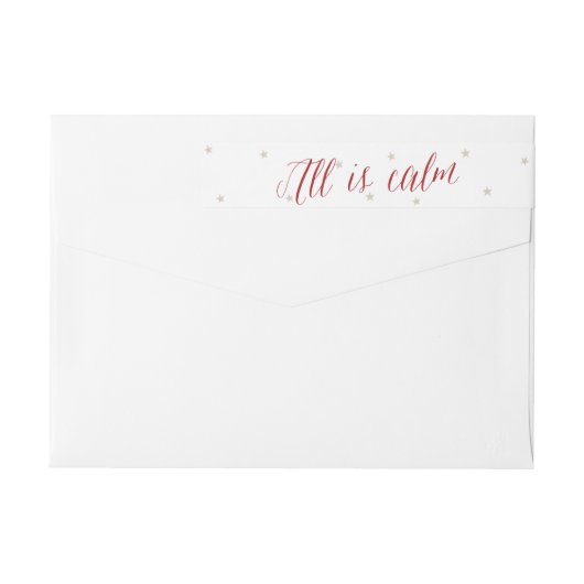 夜は静かすべて穏やかなクリスマス ラップアラウンドラベル (裏面)