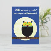 夜ふくろうの誕生日パーティーの招待状 招待状 (スタンド正面)