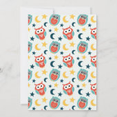 夜ふくろう誕生日パーティー招子供へ待 招待状 (裏面)