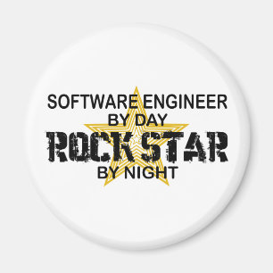 夜までにソフトウェアエンジニアのロックスター マグネット