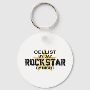 夜までにチェロ奏者のロックスター キーホルダー