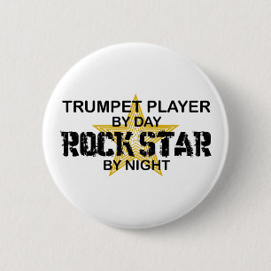 夜までにトランペットのロックスター 缶バッジ