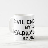夜までに土木技師の致命的な忍者 コーヒーマグカップ (正面左)