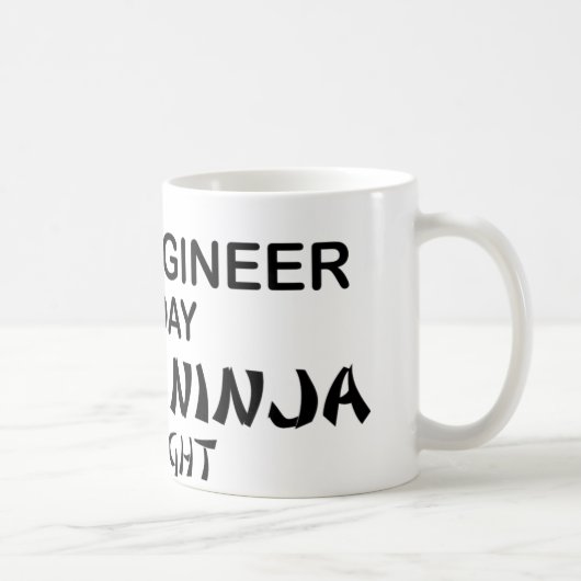 夜までに土木技師の致命的な忍者 コーヒーマグカップ (右)