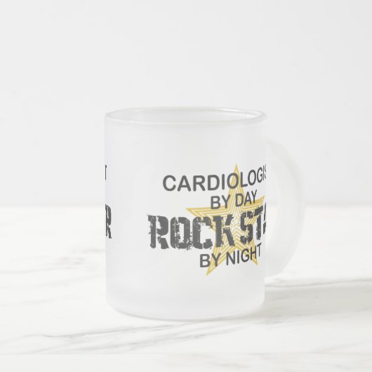 夜までに心臓学医のロックスター フロストグラスマグカップ (正面右)