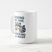 夜を徹してスナックしながら一日中を追い込む コーヒーマグカップ (正面左)