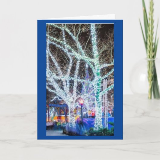 「夜を明るく/クリスマスを楽しむ」ホリデーカード シーズンカード (正面)