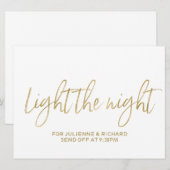 「夜を照らして」ウェディングスパークルズサイン 招待状 (正面/裏面)