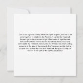 夜を照らす:ハヌカーお祝い 招待状 (裏面)