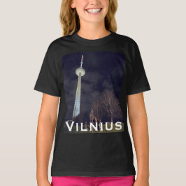 夜を照らす:リトアニア・ヴィリニュステレビ塔 Tシャツ