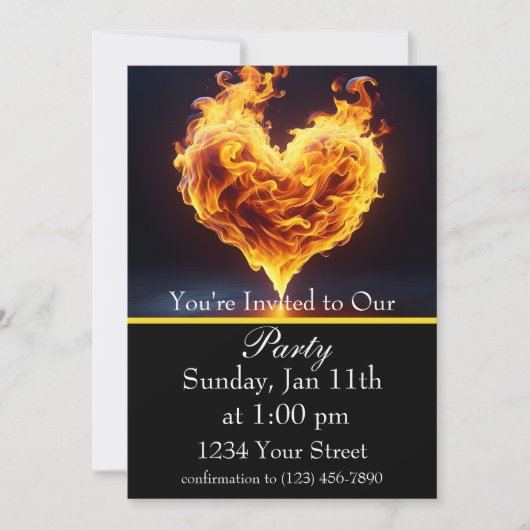 夜を熱くする: 燃えるようなファイヤーパーティー！ 招待状 (正面)