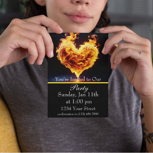 夜を熱くする: 燃えるようなファイヤーパーティー！ 招待状
