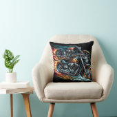 夜を通してレースを行うダイナミックな炎のオートバイ クッション (椅子)