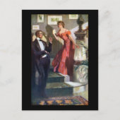 夜を過ごすおしゃれなカップル ポストカード (正面)