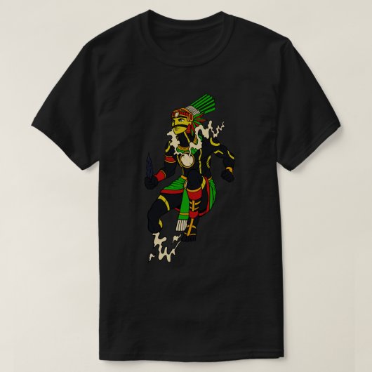 夜アステカの神テズカトリポカ1 Tシャツ (デザイン正面)