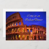 夜イタリア人の夕食のローマColosseum 招待状 (正面/裏面)