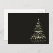 夜エレガントシンプルにクリスマスの木が灯る シーズンポストカード (正面/裏面)