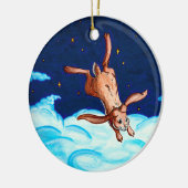 夜オーナメントのバニーの飛行 セラミックオーナメント (左)