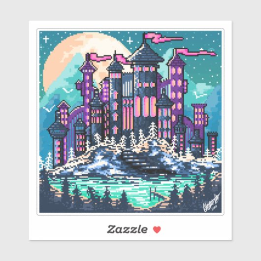 夜カラフルの暗い城 シール (シート)