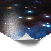 夜カラフルの銀河系、星、惑星 フォトプリント            (角)