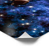 夜カラフルの銀河系、星、惑星 ポスター (コーナー)