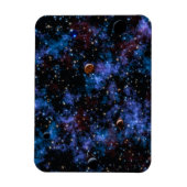 夜カラフルの銀河系、星、惑星 マグネット (縦)