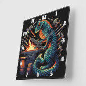 夜カラフルの鍛冶具 スクエア壁時計 (傾斜)