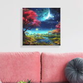 夜カラフル宇宙 キャンバスプリント (インサイチュ (リビング))