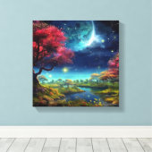 夜カラフル宇宙 キャンバスプリント (インサイチュ (ウッドフロア))