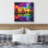 夜カラフル星 キャンバスプリント (インサイチュ (寝室))