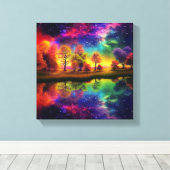 夜カラフル星 キャンバスプリント (インサイチュ (ウッドフロア))