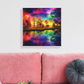 夜カラフル星 キャンバスプリント (インサイチュ (リビング))