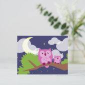 夜カラフル梟 ポストカード (スタンド正面)