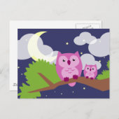 夜カラフル梟 ポストカード (正面/裏面)