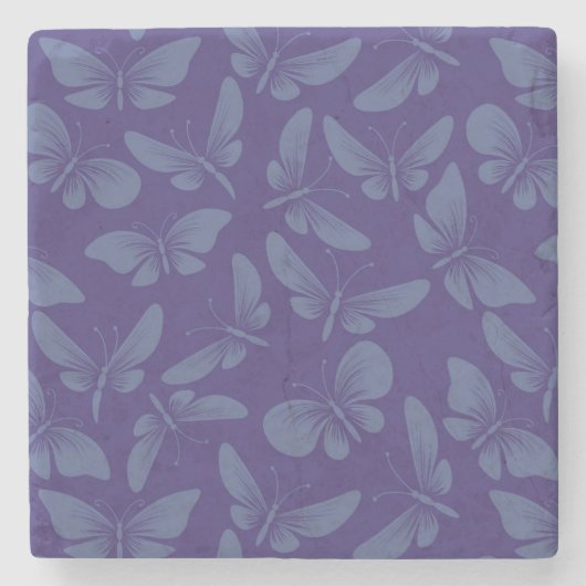 夜ガの蝶背景 ストーンコースター (正面)