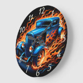 夜クラシック改造に燃え上がる ラージ壁時計 (傾斜)