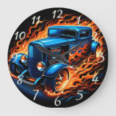 夜クラシック改造に燃え上がる ラージ壁時計 (正面)