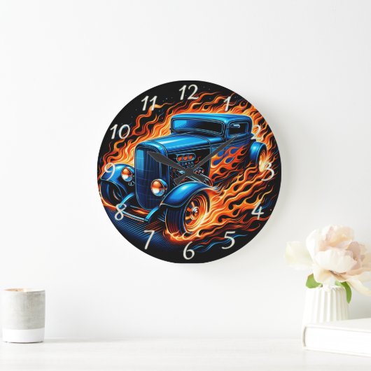 夜クラシック改造に燃え上がる ラージ壁時計 (ホーム)